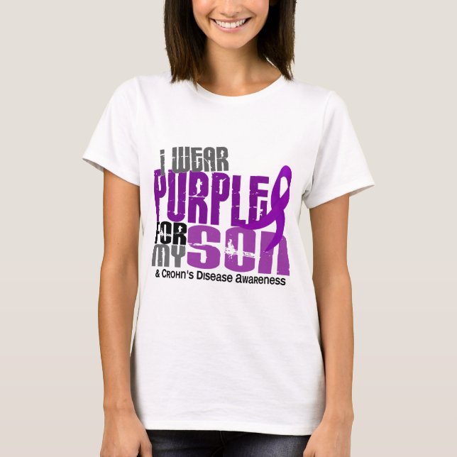 T-shirts Eu visto o roxo para minha doença de Crohn do (Frente)