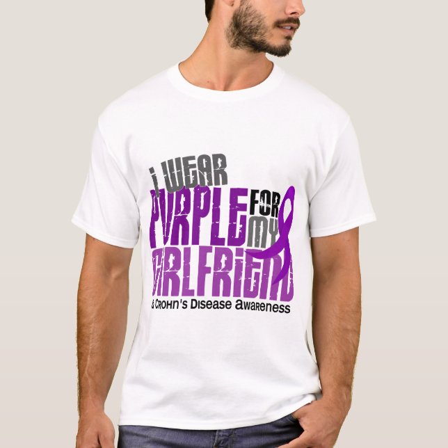 T-shirts Eu visto o roxo para minha doença de Crohn do (Frente)