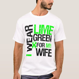 T-shirts Eu visto o verde limão para meu linfoma da esposa