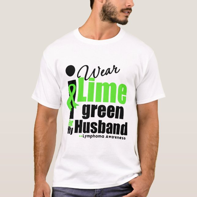 T-shirts Eu visto o verde limão para meu marido (Frente)
