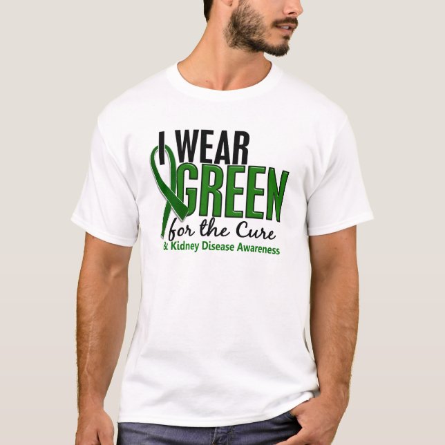 T-shirts Eu visto o verde para a doença renal da cura 10 (Frente)