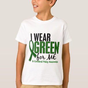 T-shirts Eu visto o verde para MIM a paralisia 10 cerebral