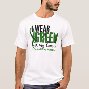T-shirts Eu visto o verde para minha paralisia cerebral do