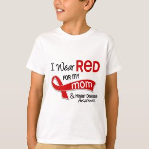 T-shirts Eu visto o vermelho para minha doença cardíaca d