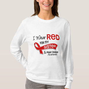 T-shirts Eu visto o vermelho para minha doença cardíaca d