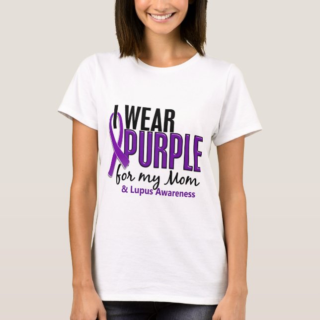 T-shirts Eu Visto Roxo Para A Minha Mãe 10 Lupus (Frente)