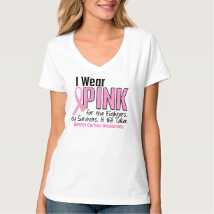 T-shirts Eu Visto Sobreviventes De Combatentes Rosa Levados