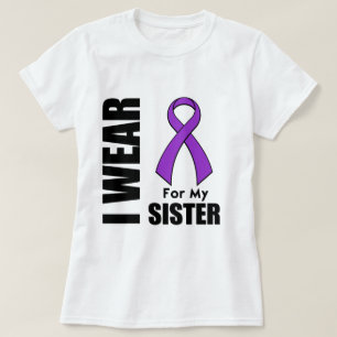T-shirts Eu Visto uma fita roxa para minha irmã