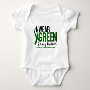 T-shirts Eu Visto Verde Para O Meu Irmão 10 Células Cerebra