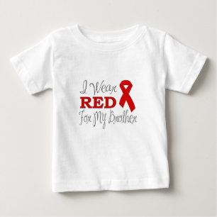 T-shirts Eu Visto Vermelho Para Meu Irmão (Fita Vermelha)