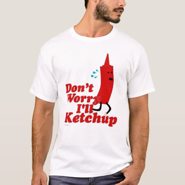 T-shirts Eu Vou Ketchup Diversão Do Cartoon Slogan (Frente)