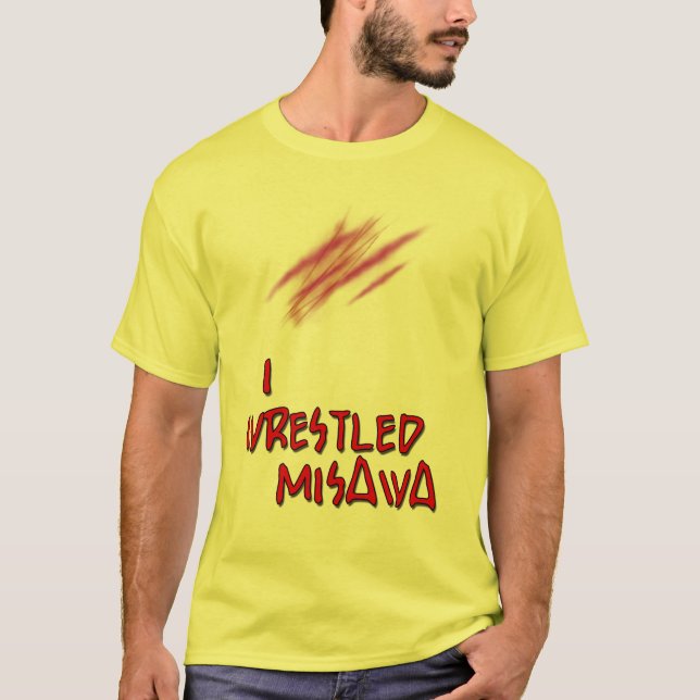 T-shirts Eu Wrestled Misawa (Frente)