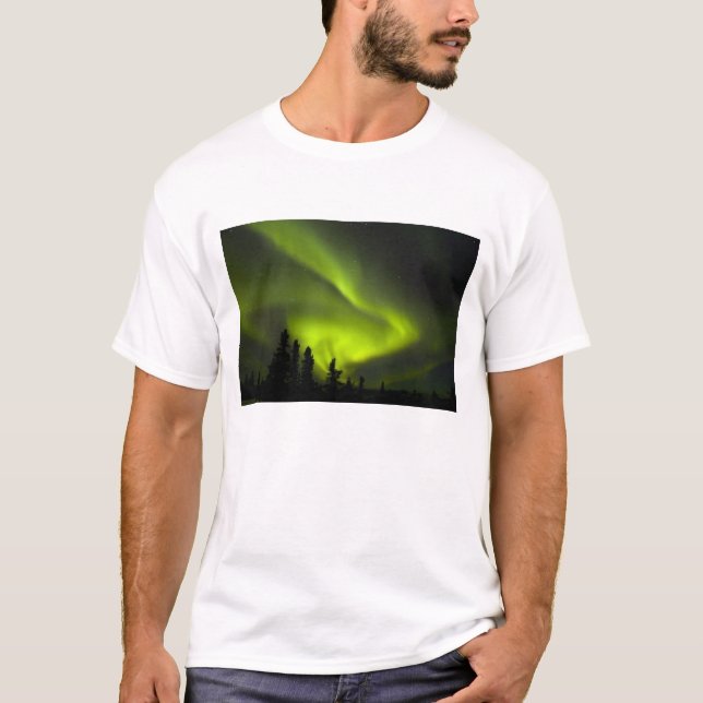 T-shirts EUA, Alaska, Chena Hot Primaveras. Aurora Borealis (Frente)