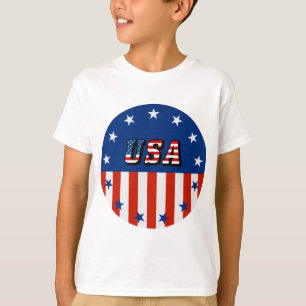 T-shirts EUA - Bandeira Americana e Estrelas em Círculo