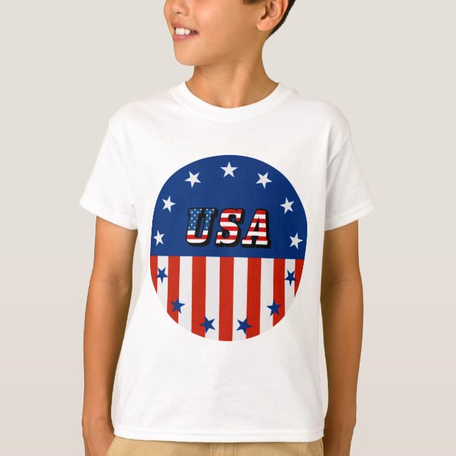 T-shirts EUA - Bandeira Americana e Estrelas em Círculo (Frente)