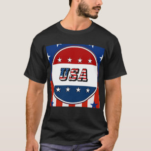 T-shirts EUA - Bandeira Americana e Estrelas no Círculo #2