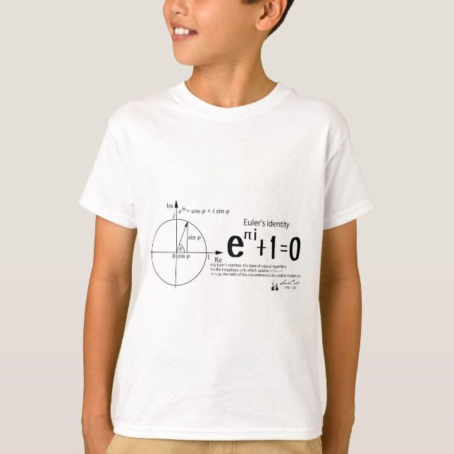 T-shirts Euler's identity: Euler's formula: mathematics (Frente)