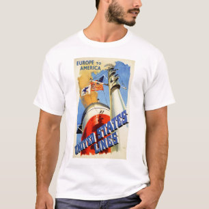 T-shirts Europa às linhas dos Estados Unidos do ~ de