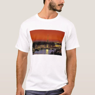 T-shirts Europa, França, Paris. Vista do pôr do sol da Torr