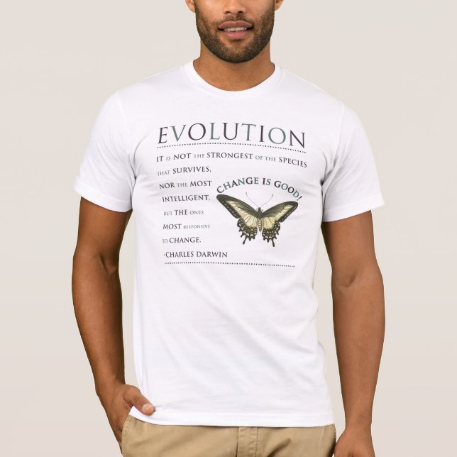 T-shirts Evolução das aspas de Darwin (Frente)