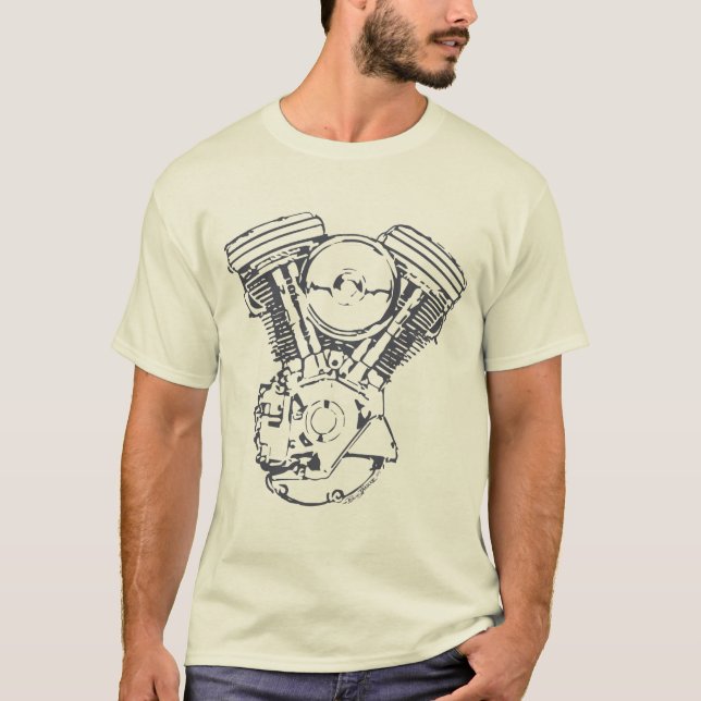 T-shirts Evolução de Harley V-Gêmea (Frente)