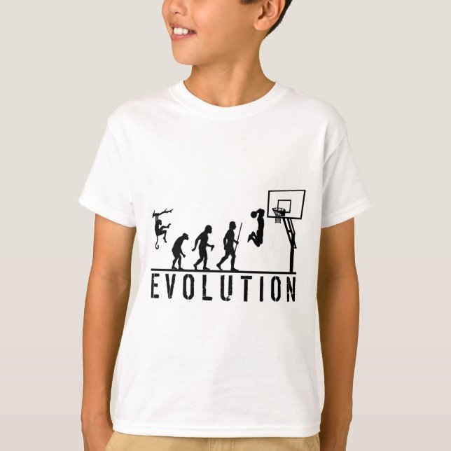 T-shirts Evolução do basquetebol do homem (Frente)
