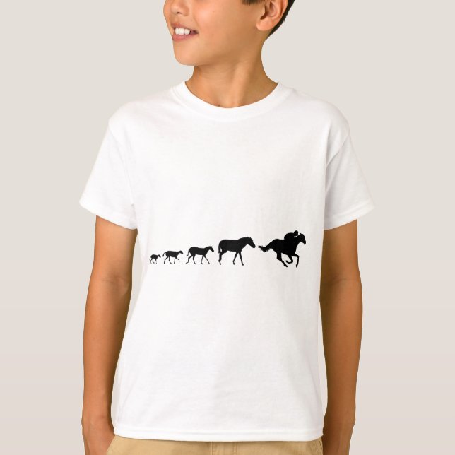 T-shirts Evolução do cavalo de raça (Frente)