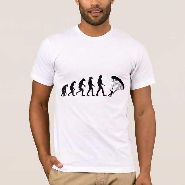 T-shirts Evolução do salto de pára-quedas (Frente)