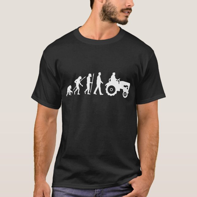 T-shirts evolution of ele farmer with tractor (Frente)