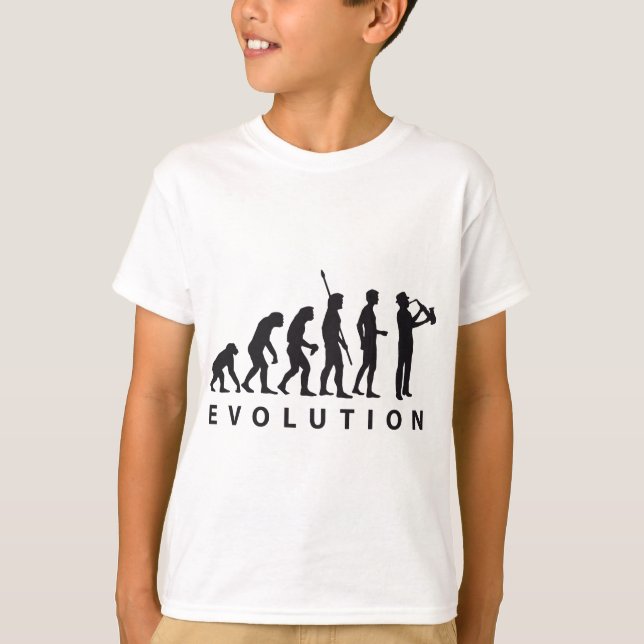 T-shirts evolution saxophon (Frente)