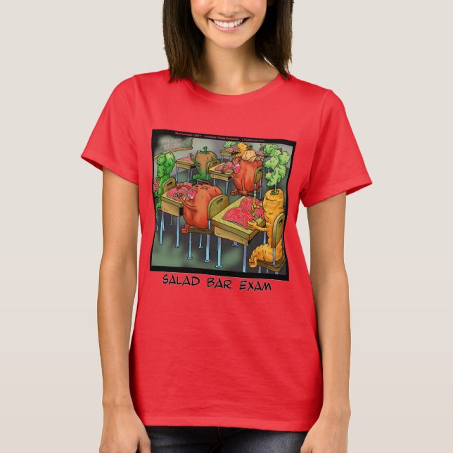 T-shirts Exame do Bar de Saladas Engraçado (Frente)