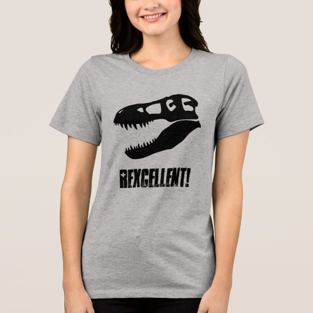 T-shirts Excelente! T. rex Crânio do Dinossauro (Frente)