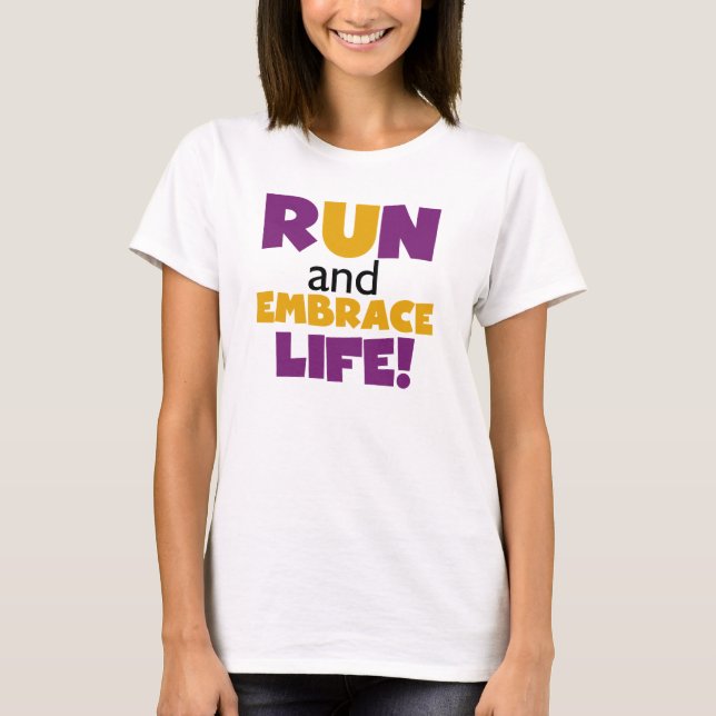 T-shirts Executar Embrace Life Purple Yellow (Frente)