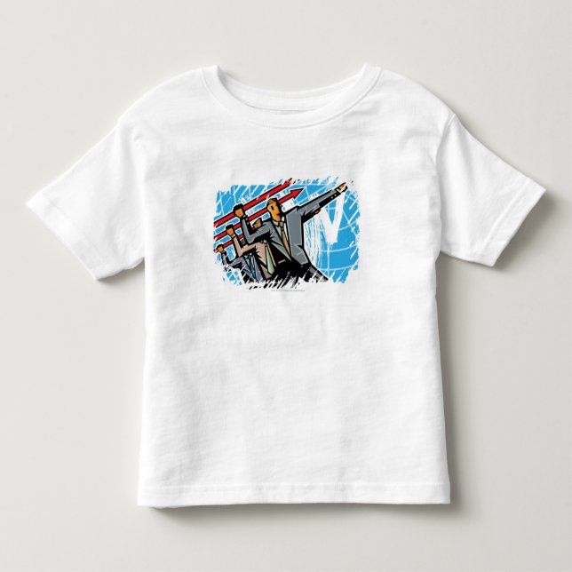 T-shirts Executivos que jogam o sinal da seta (Frente)