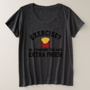 T-shirts Exercício Fries Franceses Extra Trabalhando Pregui
