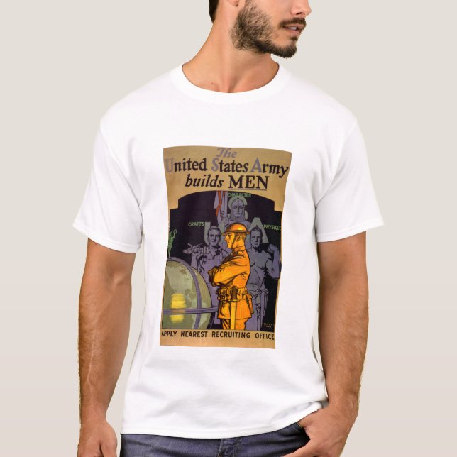 T-shirts Exército constrói homens (Frente)