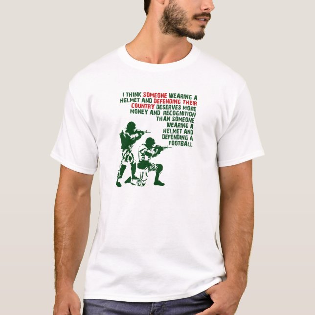 T-shirts Exército Sobre Esportes Engraçado (Frente)