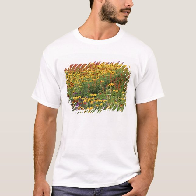 T-shirts Exibição de Flores nos Jardins de Paz Internaciona (Frente)