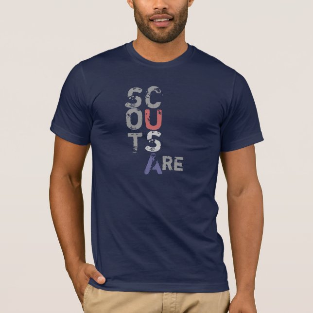 T-shirts Exigências do escuteiro - responsáveis, honesto, (Frente)