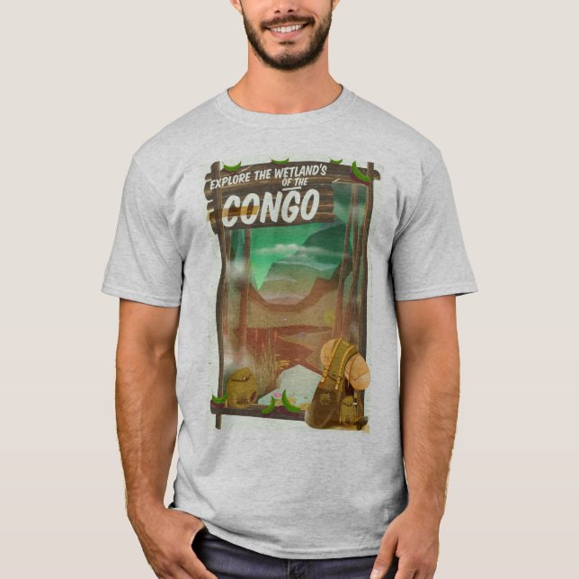 T-shirts Explorar as zonas úmidas do Congo (Frente)