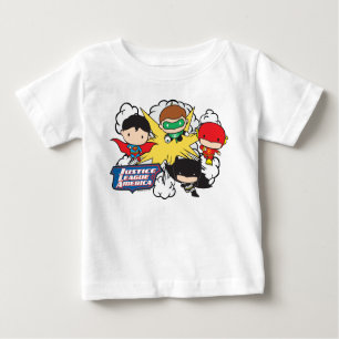 T-shirts Explosão da Liga da Justiça de Chibi na América