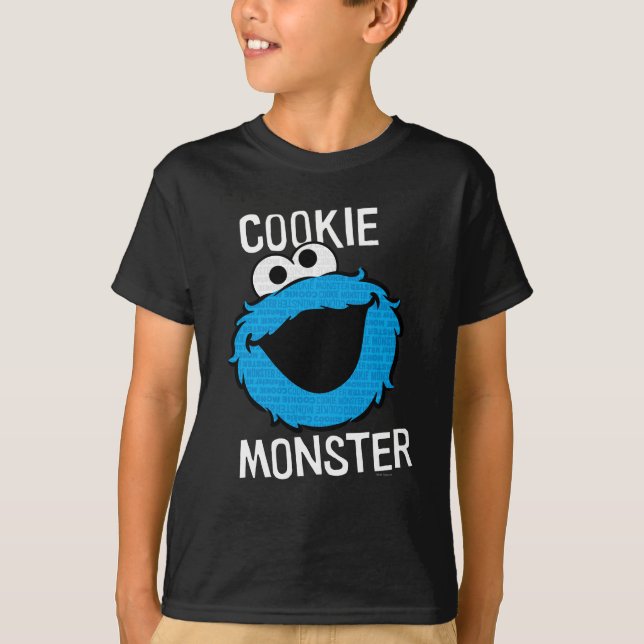 T-shirts Face de Padrão Monstro do Cookie (Frente)