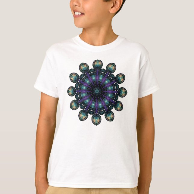 T-shirts Faces do relógio - Fractal do Apophysis (Frente)