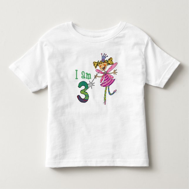 T-shirts Fada da princesa de 3 anos (Frente)