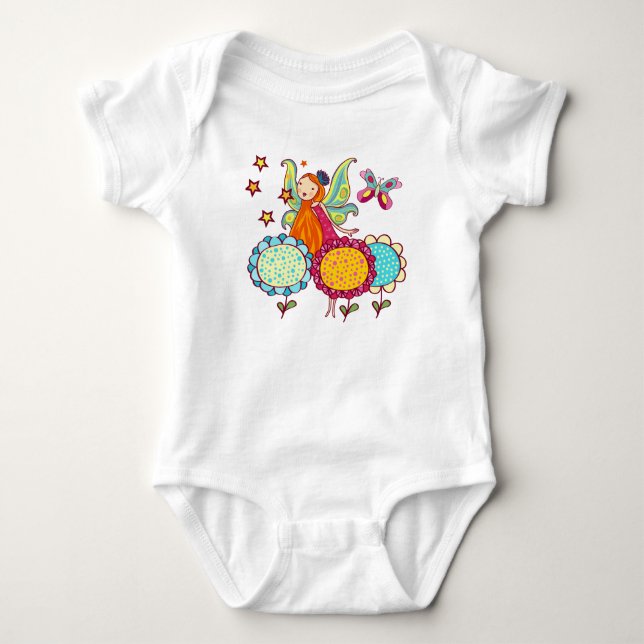 T-shirts Fada De Jardim Com Flores (Frente)