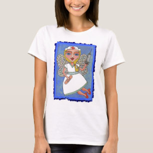 T-shirts Fada loura da enfermeira - t-shrt do RN LPN das