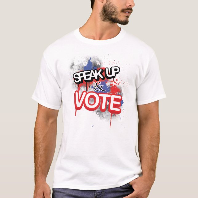 T-shirts Fale acima e vote! (Frente)