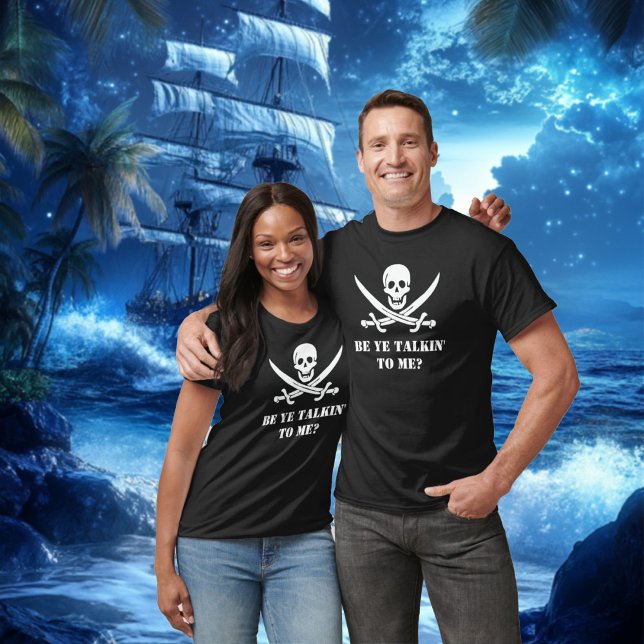T-shirts Fale Como Um Crânio Pirata E Crossbones (Pirate party shirts)