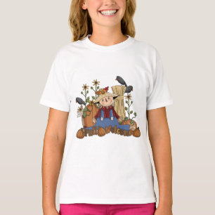 T-shirts "Fall Welcome" Autumn Scarecrow Kid's Ringer