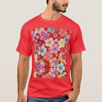 Falln Crimson Floral Chirimen